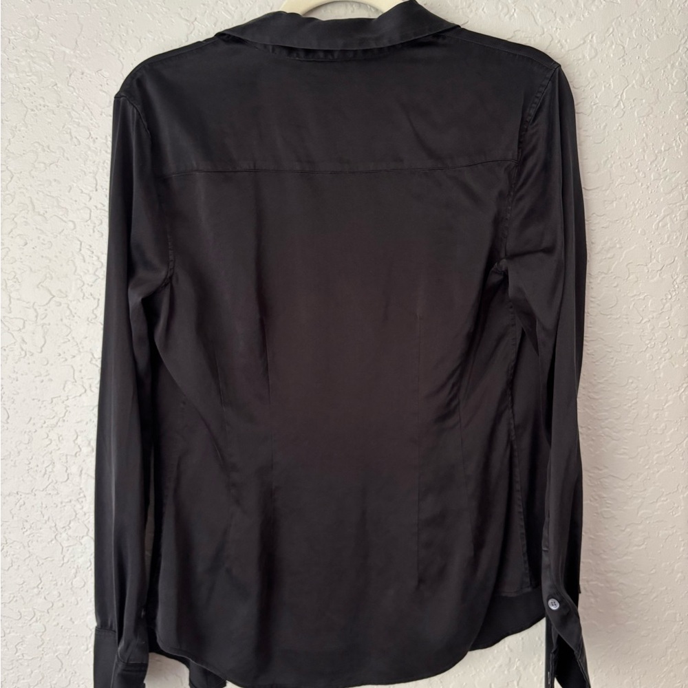 Theory Black Button-Down Silk Shirt - Picture 2 of 3